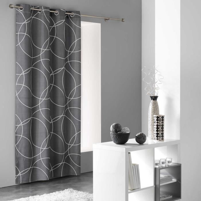 CDAFFAIRES Rideau à œillets - Microfibre imprimée elton - 140 x 240 cm