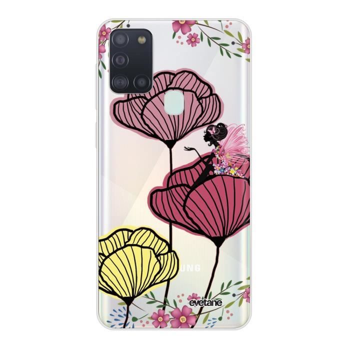 Coque Samsung Galaxy A21S 360 intégrale transparente Coquelicot couleur Ecriture Tendance Design Evetane.