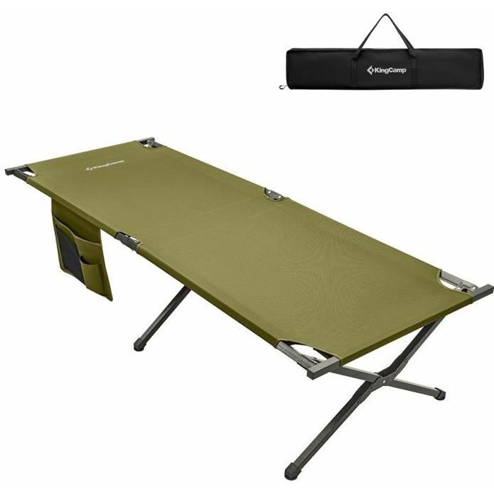 KINGCAMP LIT DE CAMP HARD CAMPING COT L - Dim : 205 × 75 × 46 cm