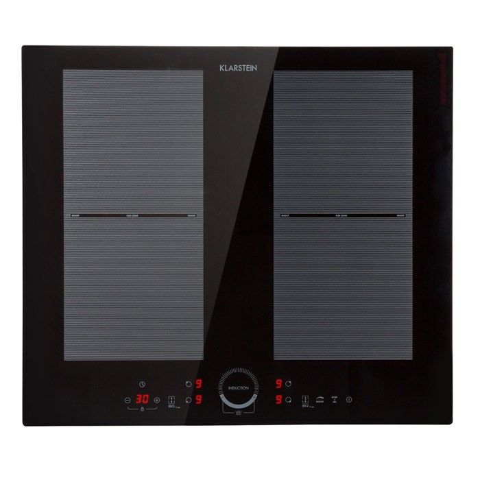 Klarstein Delicatessa 60 Table de cuisson à induction encastrable - 4 zones - Puissance 7000W - design luxe vitrocéramique noire