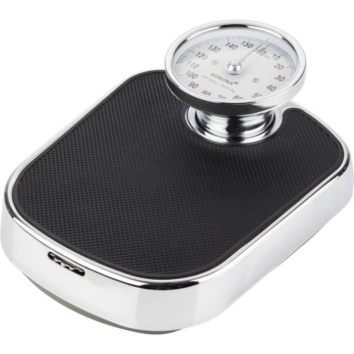 Korona 77775 Balance mécanique rétro PETER | Design nostalgique avec chrome | Capacité de charge 160 kg | Balance extra large
