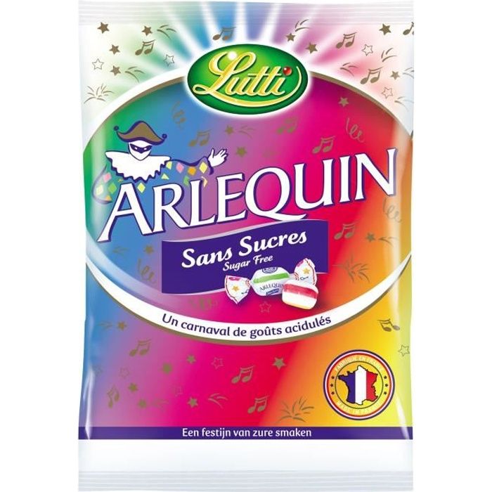 LUTTI Bonbons Arlequin sans sucres - 70 g
