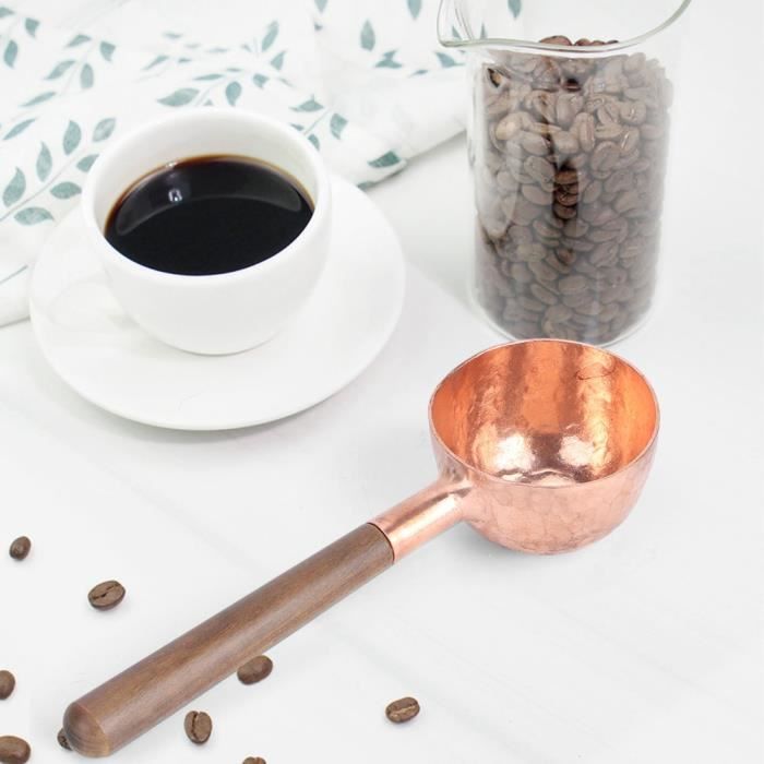 ELEC-Cuillères à café en grains Scoop manche en bois pour thé sucre sel outils fournitures de cuisine☪Lv.life☪NIM
