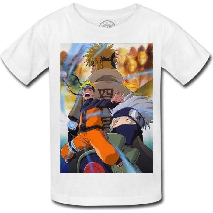 T-shirt enfant naruto uzumaki kakashi minato ninja manga