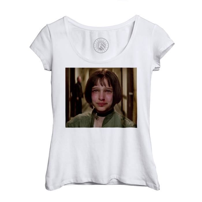 T-shirt Femme Col Echancré Nathalie Portman Jeune En Pleur Leon Tueur a Gage Cinema