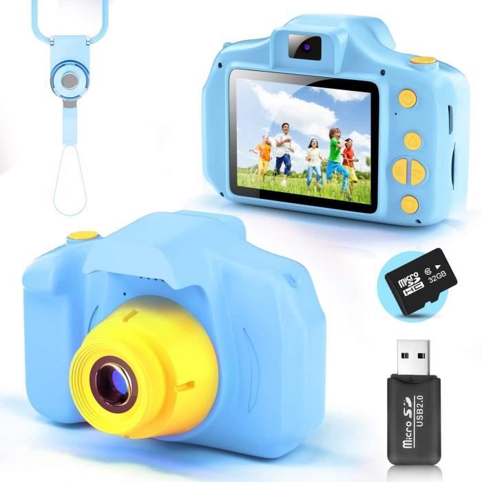YunLone Appareil Photo pour Enfants, 12MP pixel/1080P HD Appareil Photo Selfie pour Les Enfants de 3 à 10 Ans, avec Carte 32GB, Cade