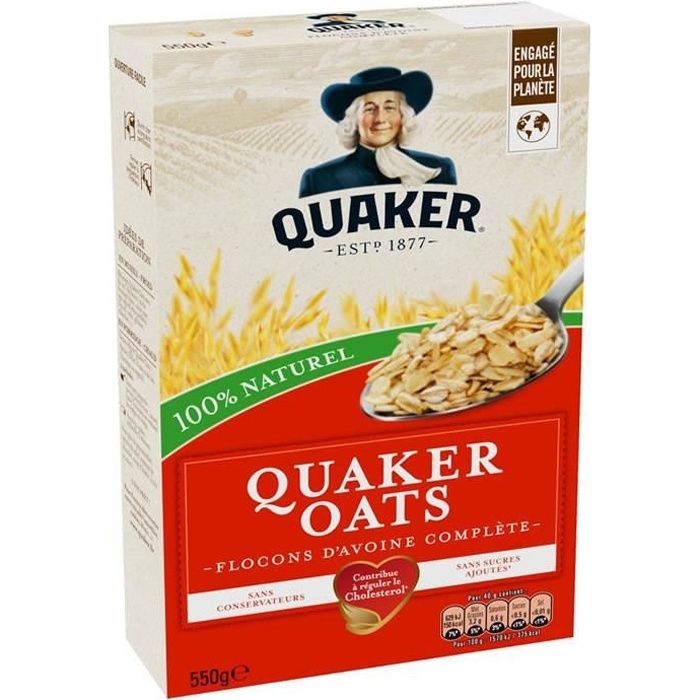 LOT DE 6 - QUAKER : Oast - Flocons d'avoine 550 g