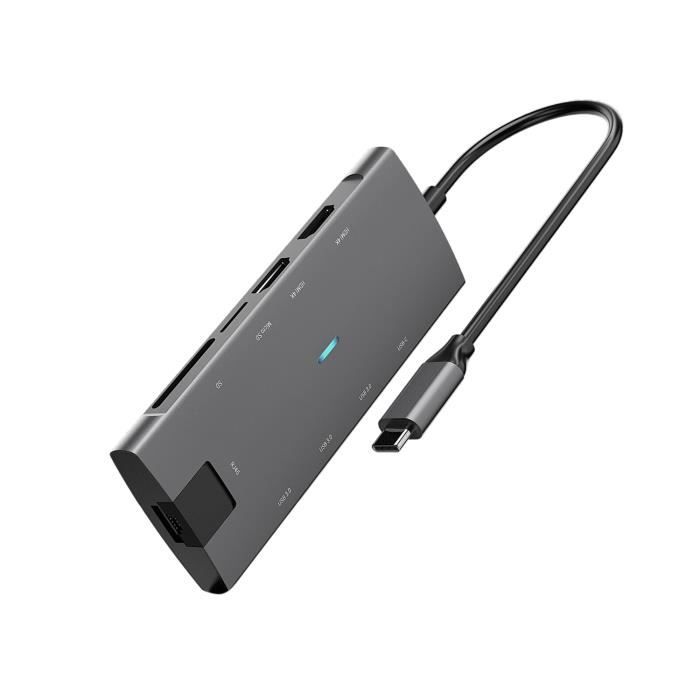 Hub USB-C RJ45 + Hdmi + DP + Hub USB3.0 de Type C Vers Adaptateur LAN Gigabit Ethernet Rj45 pour Ordinateur Portable MacBook Pro