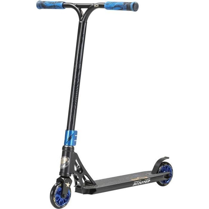 STAR SCOOTER professionnel Patinette-Trotinette Freestyle enfants de 8 ans - Patinette 110mm aluminium avec HIC - Noir Bleu