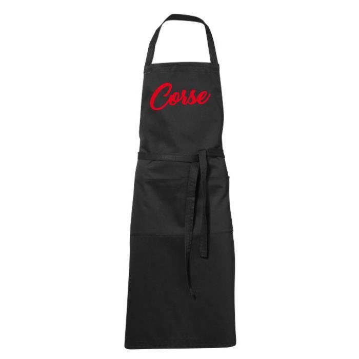 Tablier de cuisine noir Humoristique - CORSE - fete des Pères, fêtes des mères