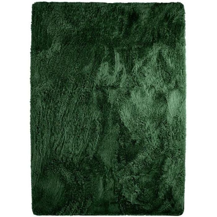 NEO YOGA - Tapis à poils longs extra-doux vert foncé 120x170