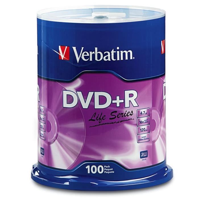 100 DVD+R VERBATIM CakeBox