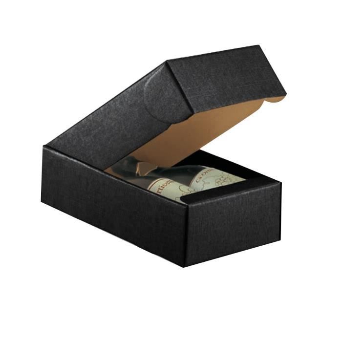 CLASSWINE Boîte carton noir pour 2 bouteilles