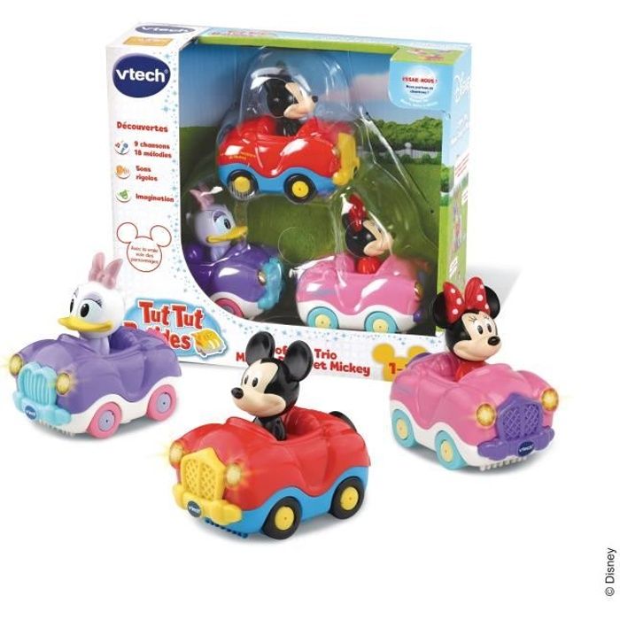 VTECH - Tut Tut Bolides - Coffret Trio Minnie/Mickey (Cabrio Minnie + Daisy + Mickey)