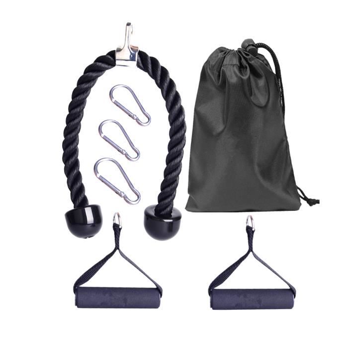 Triceps corde à tirer pour l'entraînement d'entraînement de la force des bras Corde Triceps avec poignées mousqueton 7 pcs/ensemble