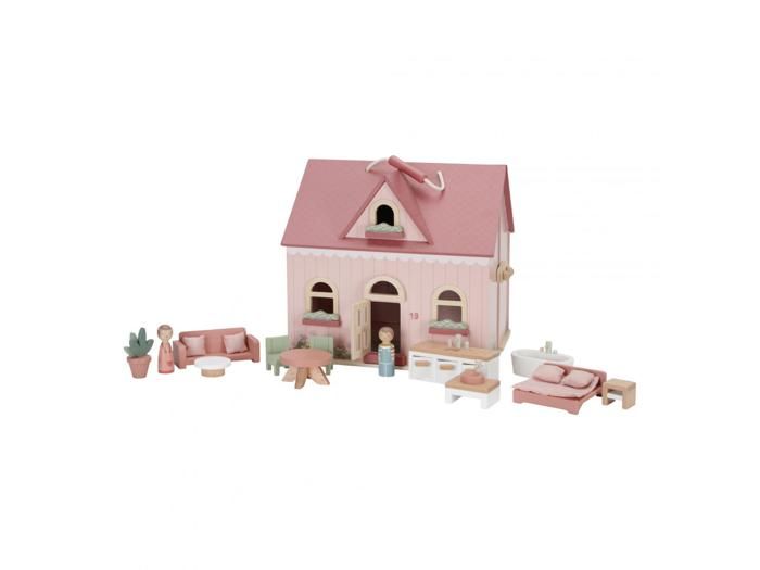 Maison de poupée - LITTLE-DUTCH - Petite - Rose - A monter soi-même - Pour enfants à partir de 3 ans