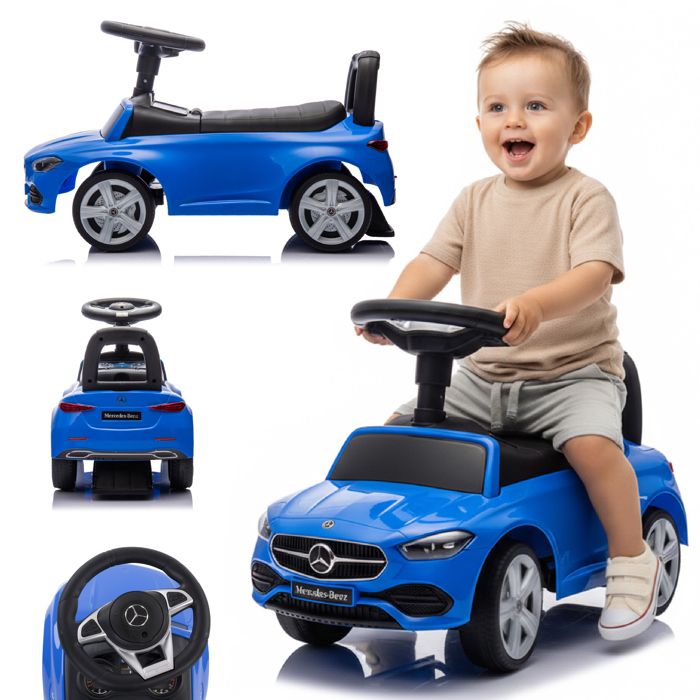 Porteur Enfant Voiture Mercedes-Benz - Volant, Klaxon, Son Moteur, Rangement | Pour 1-3 Ans, Charge 25 Kg (Blanc)