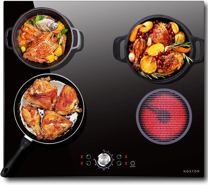 Plaque De Cuisson Vitrocéramique COVERCOOK - 5 Feux | 77 Cm | 8200W | Commande Tactile | Minuteur | Noir