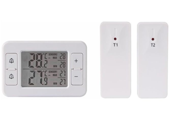 Comparer les prix de Thermomètre sans fil pour intérieur et extérieur, hygromètre numérique avec indicateur d'air rétroéclairé