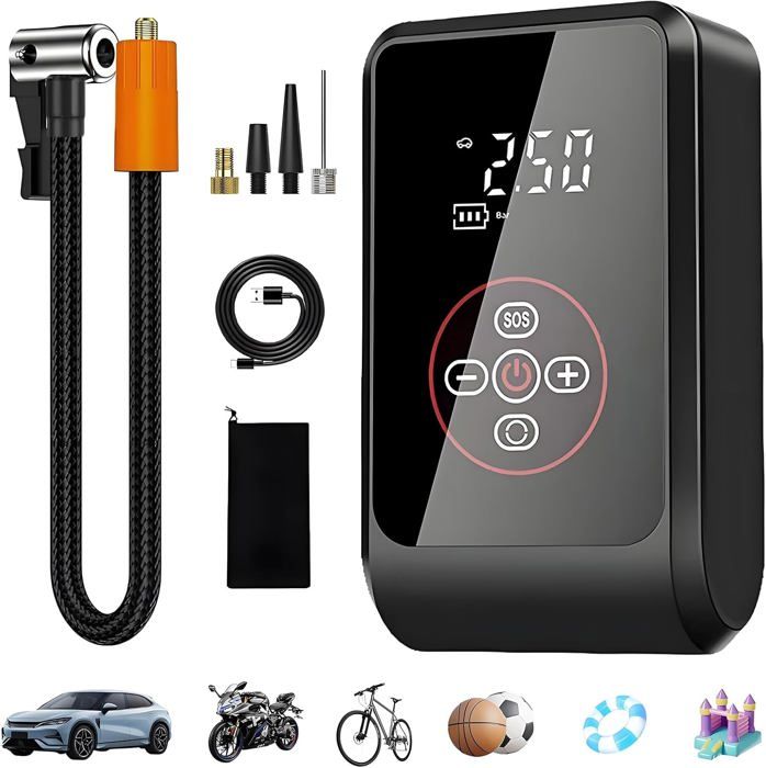 Gonfleur Pneus Sans Fil Swetfela 20000mAh - 150PSI - Pour Voiture, Vélo, Ballons