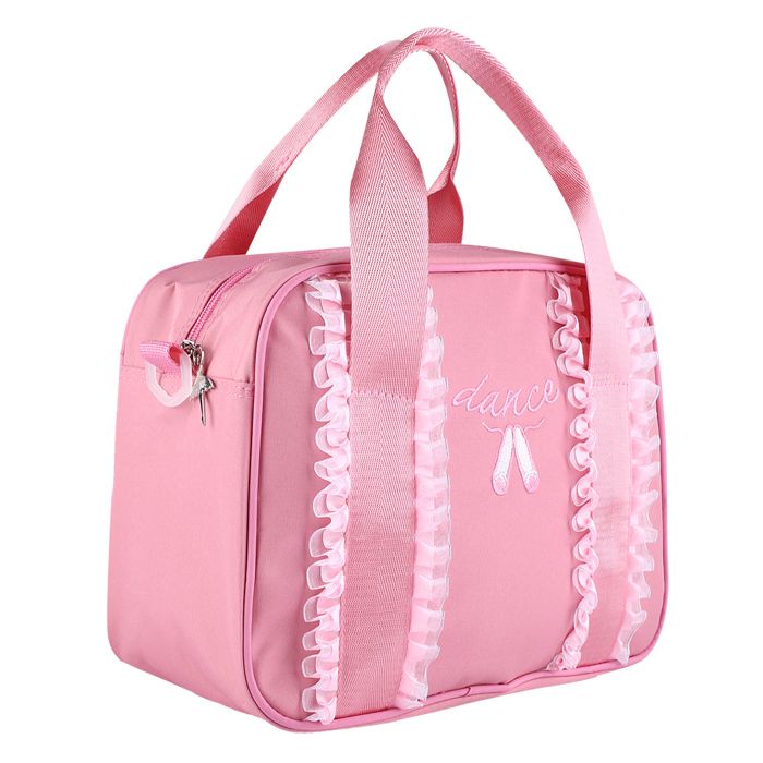 Sac à main de danse classique pour filles sac fourre-tout à bandoulière simple avec fermeture éclair (rose)