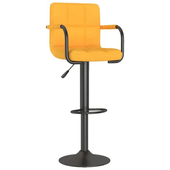 Remise Tabourets de bar - Accoudoirs - lot de 2 - jaune moutarde tissu Cuisine salon JILIMAISON2025 5607199