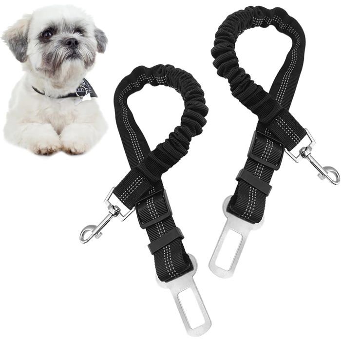 Ceinture De Sécurité Pour Chien Voiture - 2PCS, Absorption Chocs, Mousqueton - Pour Chien Et Chat, Tous Véhicules