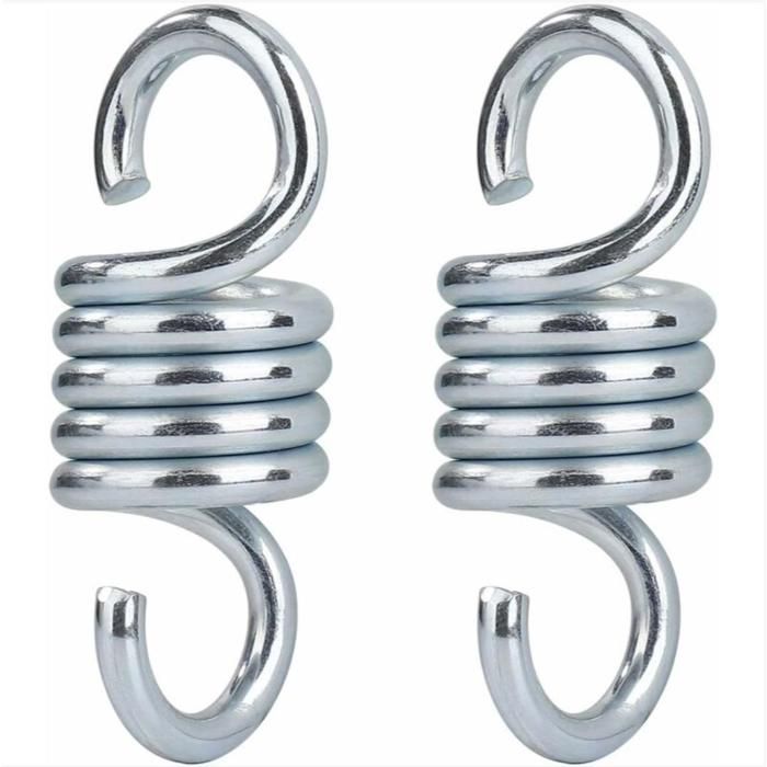 Crochet à Ressort Hamac en Acier Galvanisé Charge Maximale 500 kg pour Jardin Porche balançoire Chaise Suspendue 2 pièces
