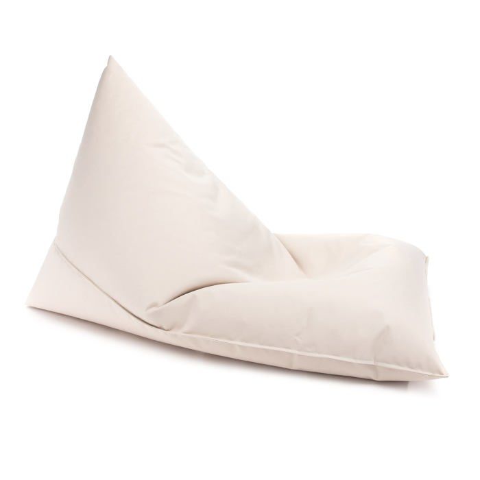 Lazy Pouf en tissu polyester imperméable et anti-déchirures pour intérieur et extérieur 80x130 cm rembourré Crème Nc18 Ecopuf
