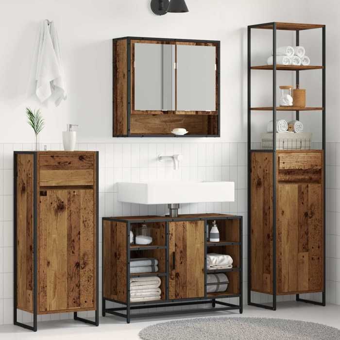 (ON SALE)Cabinet de salle de bain - Meuble/Colonne Salle de Bain - Bois Ancien 40x30x100 cm @FR8416596 (ON SALE)Cabinet de salle de bain - Meuble/Colonne Salle de Bain - Bois Ancien 40x30x100 cm @FR8416596