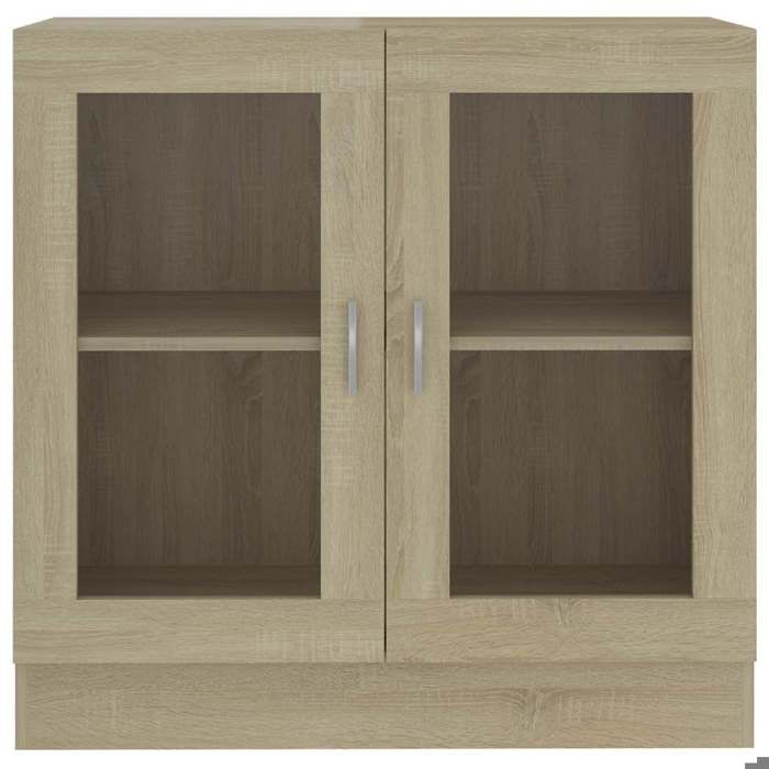 Bibliothèque SOLOMOON CHIC Armoire à vitrine - Meuble de salon - Chêne sonoma 82 5x30 5x80cm Bois dingénierie BB179