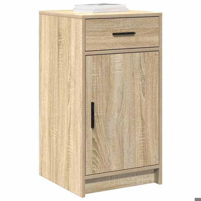 [57955]Buffet Bahut MEUBLECHIC commode meuble de rangement Chêne Sonoma 40x40.5x75 cm Bois dingénieriePoids:16.25 Kg
