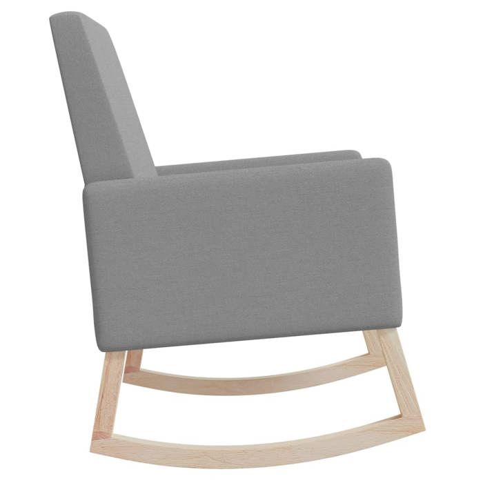 Fauteuil Allaitement - Gris - Chaise à bascule - Rocking Chair - Gris clair Tissu 64x70x88.5 cm F1504