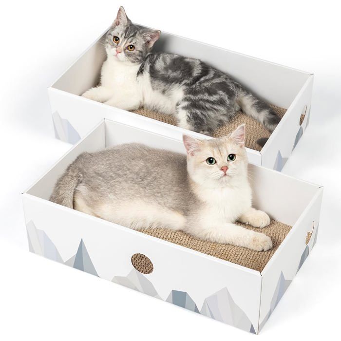 Griffoir réversible pour chat - LEVYS - Design réversible - Carton recyclé - Dimensions 425x25x12 cm