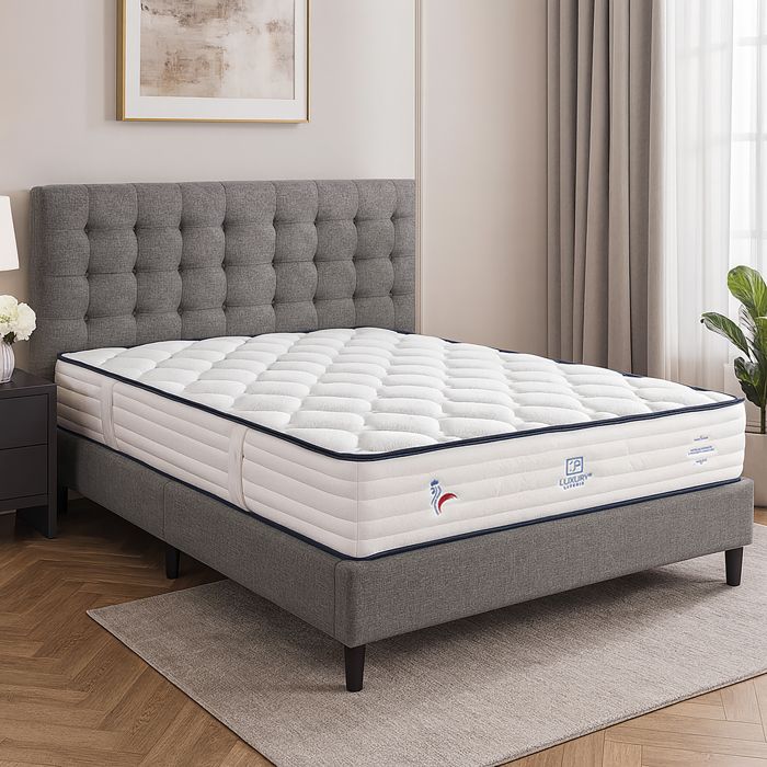 Matelas 180x200 cm Patriote 30cm Ressorts Ensachés mousse haute densité indépendance du couchage face été/hiver