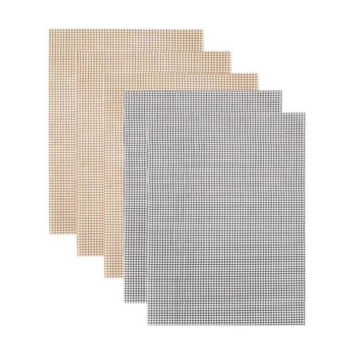 Tapis de barbecue réutilisable - Lot de 5 pièces - 40x33 cm - Antiadhésif - Facile à nettoyer