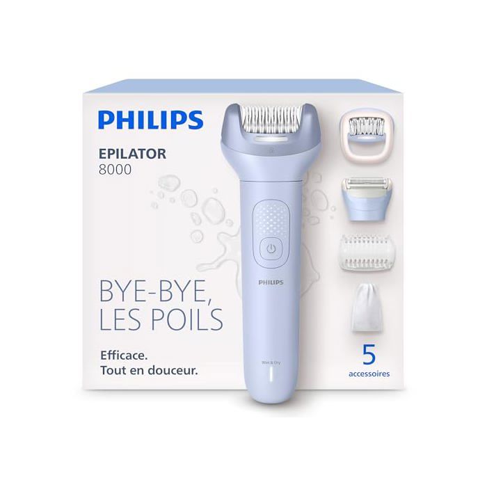 Philips Epilateur électrique - BRE709/00 - 32 disques céramique - Sans fil 60 min - Étanche (sec & humide)