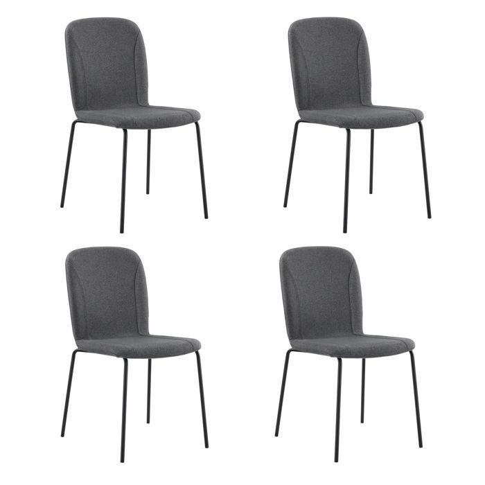 Lot de 4 Chaises de Salle à Manger Chaise Scandinave Chaise ModerneGris foncé