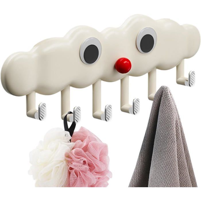 Crochet mural pour peignoir support mural créatif avec motif nuage crochets pour serviettes de bain chapeaux clés chambre