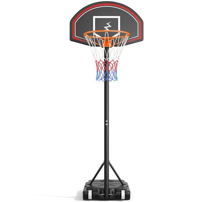 Panier basket extérieur enfant - hauteur réglable 110-210 cm - roues base lestable acier et panneau HDPE