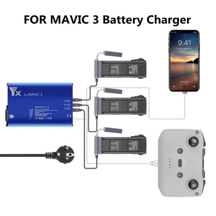 Prise UA-Chargeur De Batterie 5 En 1 Pour Dji Mavic 3, Contrôleur De ...
