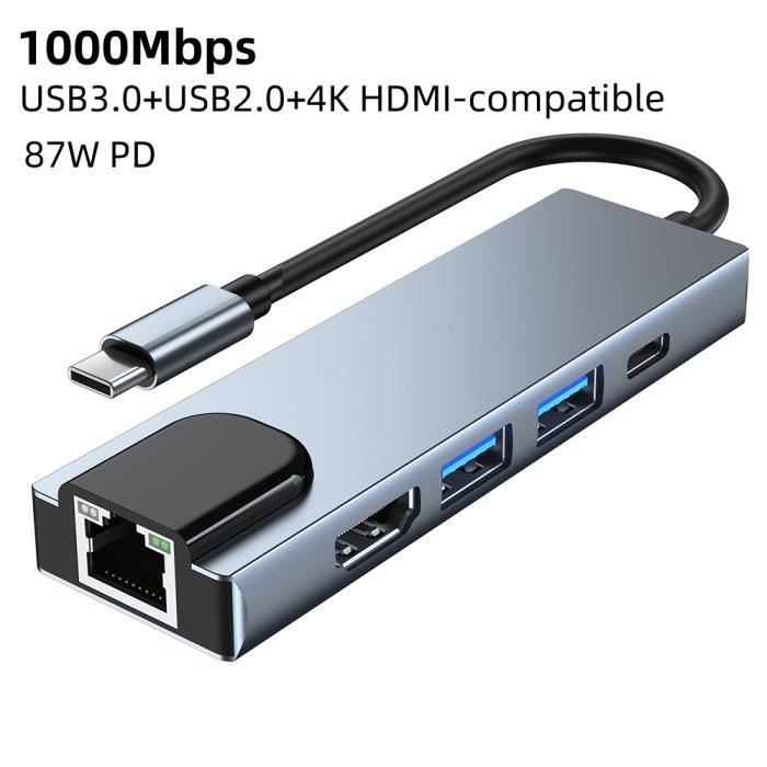 Pour carte SD et fente Hub USB Alliage d'aluminium