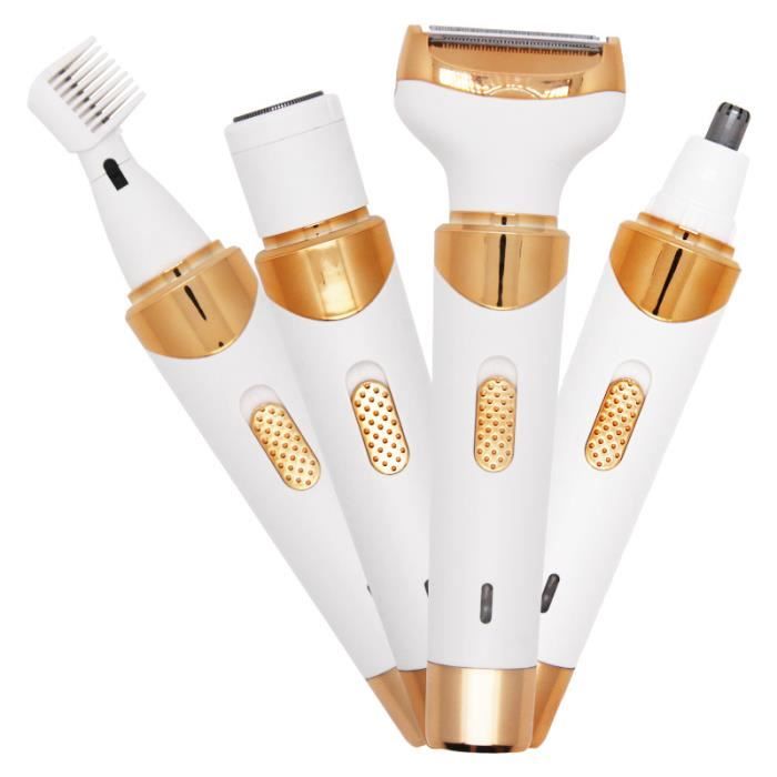 Épilateur Électrique Femme, 4 en 1 Rechargeable Électrique Tondeuse