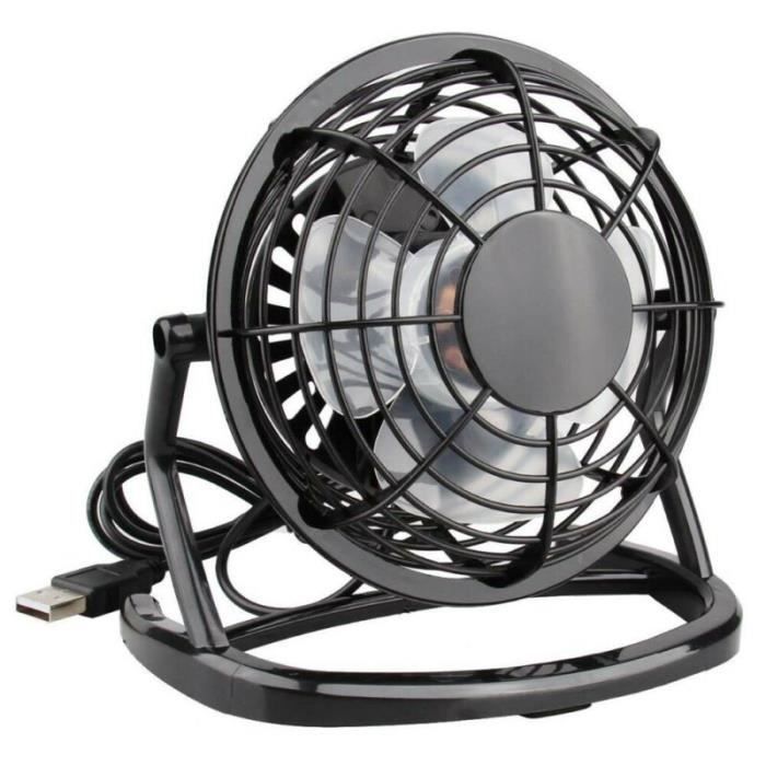 Mini ventilateur de bureau USB petit refroidissement silencieux de table portables alimentés par USB Noir