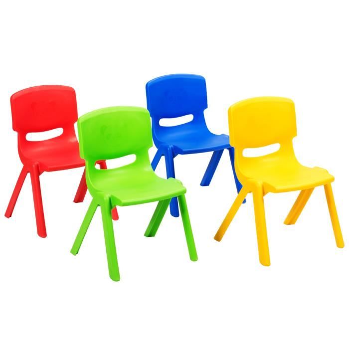 Costway 4 Chaises Pour Enfants Fabriquer En Plastique Multicolore Ideal Pour Salle De Jeux Jardin D Enfant Maison Etc Cdiscount Maison