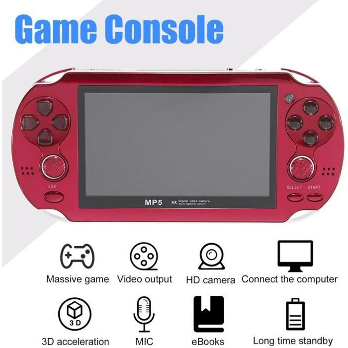 Rouge Console Psp Ecran De 4 3 Pouces 300 Jeux Integres Cdiscount Jeux Video