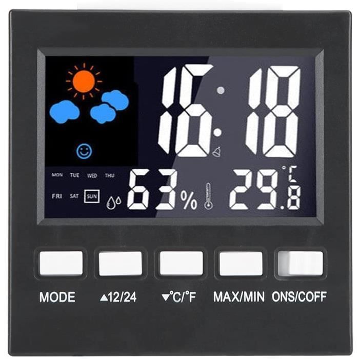 Hygromètre numérique, Jauge d'humidité du thermomètre d'ambiance avec écran LCD, Thermomètre d