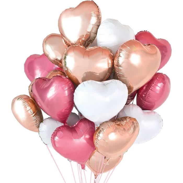 24 Pièces Ballon Coeur Helium Ø 46Cm Ballon Aluminium Coeur Avec Ruban  Ballon Helium Pour Saint Valentin Mariage Fiançailles[u1849] - Cdiscount  Maison