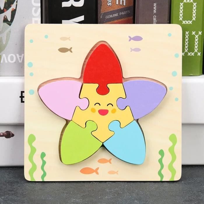 Puzzles en bois pour tout-petits de 1, 2, 3 ans, jouets éducatifs Montessori pour la maternelle, puzzle d’apprentissage pour garçon et fille de 1, 2