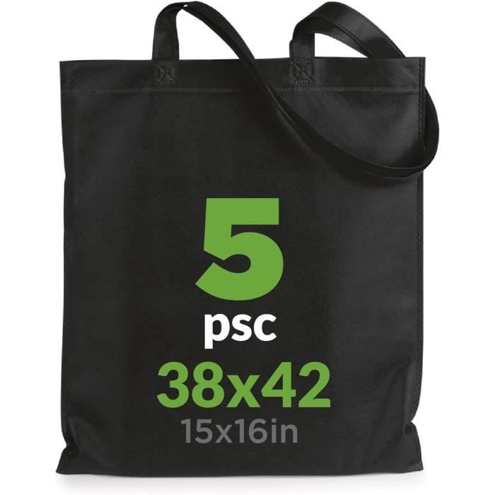 Sac Tote Noël Réutilisable - En Toile, Motifs Fête, Dimensions 26x22x8 Cm, Lavable à La Main